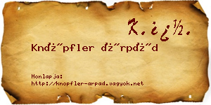Knöpfler Árpád névjegykártya